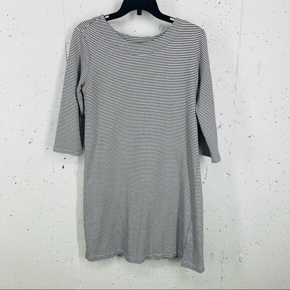 Mo:vint size Large Black & White Striped Shirt Dress - Picture 3 of 11